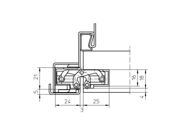 Paslėpti vyriai "SIMONSWERK TE205 3D" 60kg