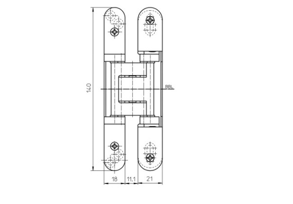 Paslėpti vyriai "SIMONSWERK TE205 3D" 60kg