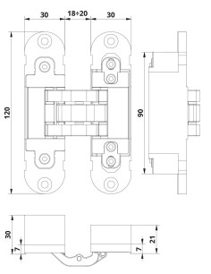 Concealed hinges "OTLAV IN300" 2