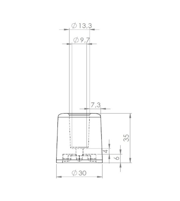Rubber door stop "BARCZ DB35W"