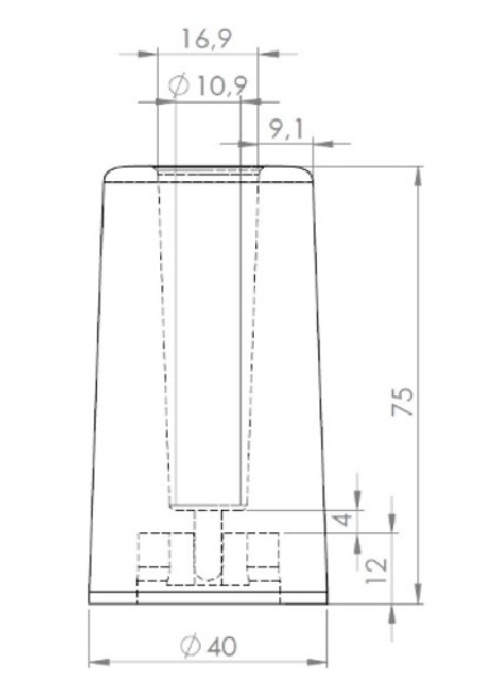 Rubber door stop "BARCZ DB75W"