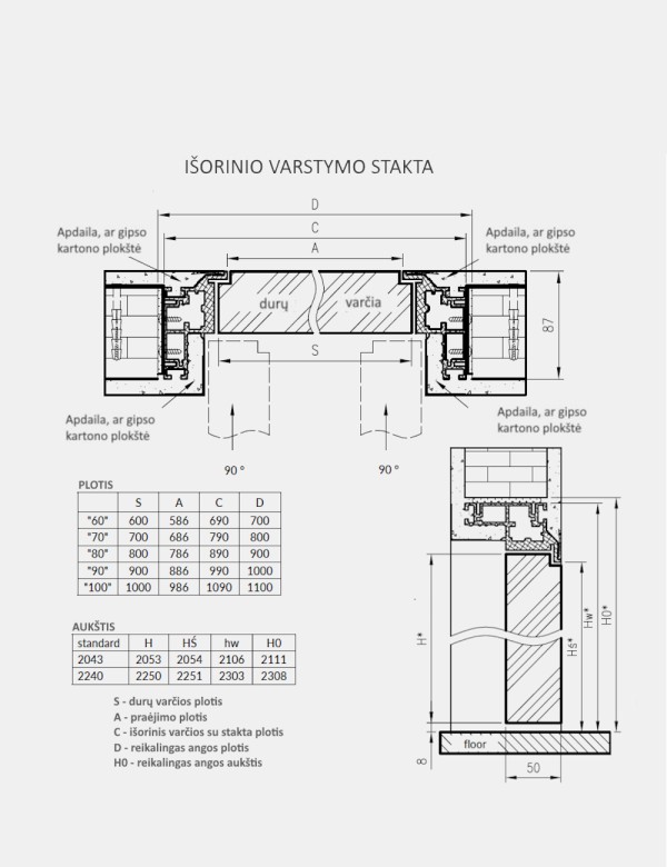 Concealed door "PROFI" 50mm