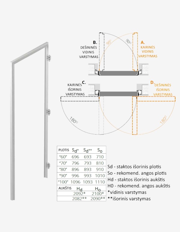 Nematomos vidaus durys "HARMONY" Laminatas