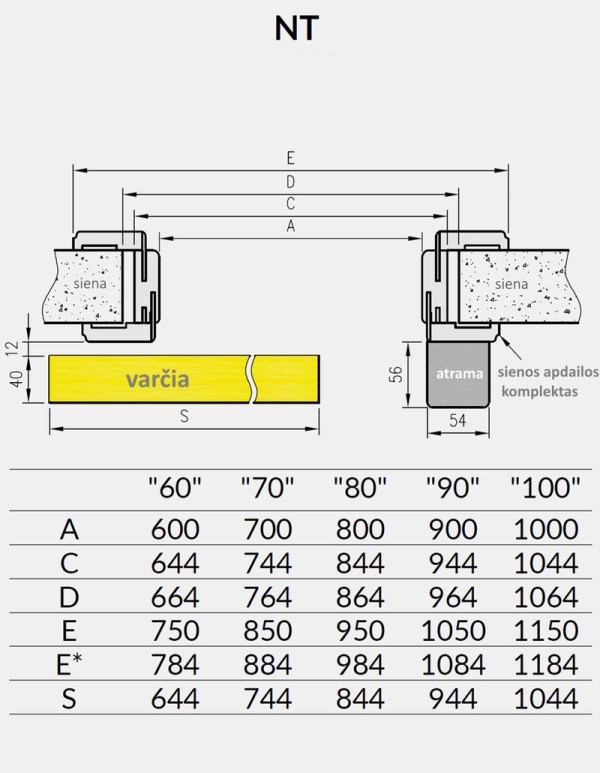 Sliding interior door "RIVIA 40"