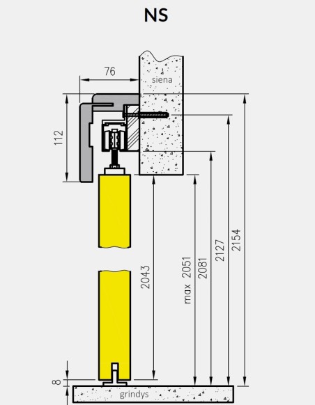 Stumdomos vidaus durys "STANDARD R.METAL"