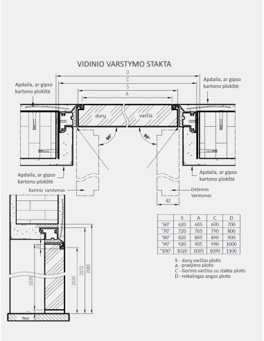 Nematomos vidaus durys "SARA ECO 2" Laminatas