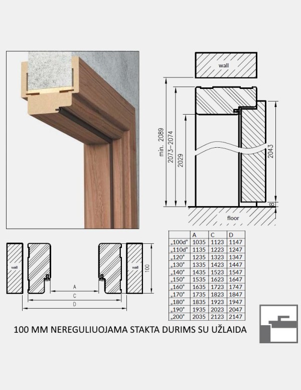 Double interior doors "STANDARD 60" CPL 0,2MM