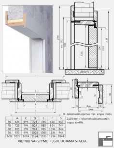 Vidaus durys "UNI P.METAL" Vidinio varstymo 2
