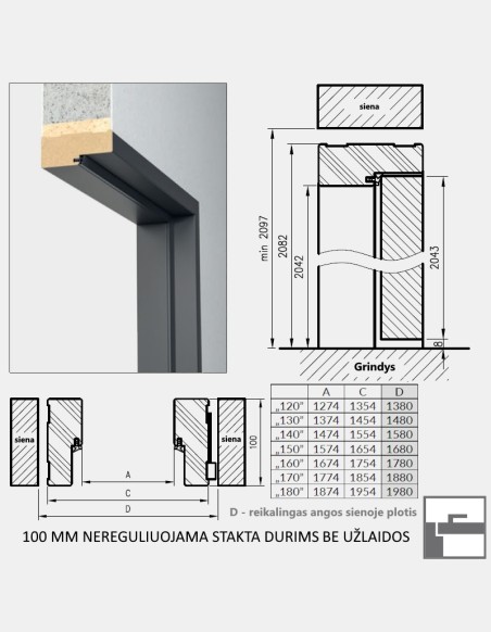 Double interior doors "ESTRA 9" Non-rebated