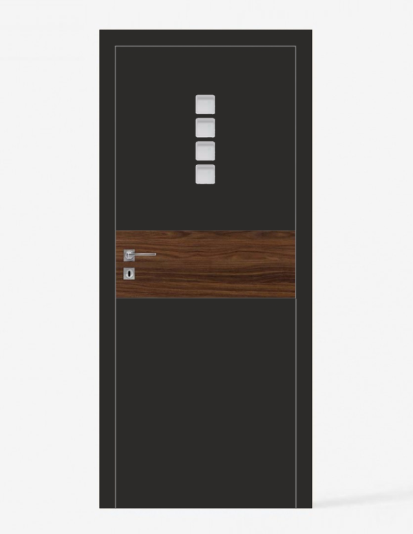 Interior doors "RIVIA 20" Black. Non-rebated