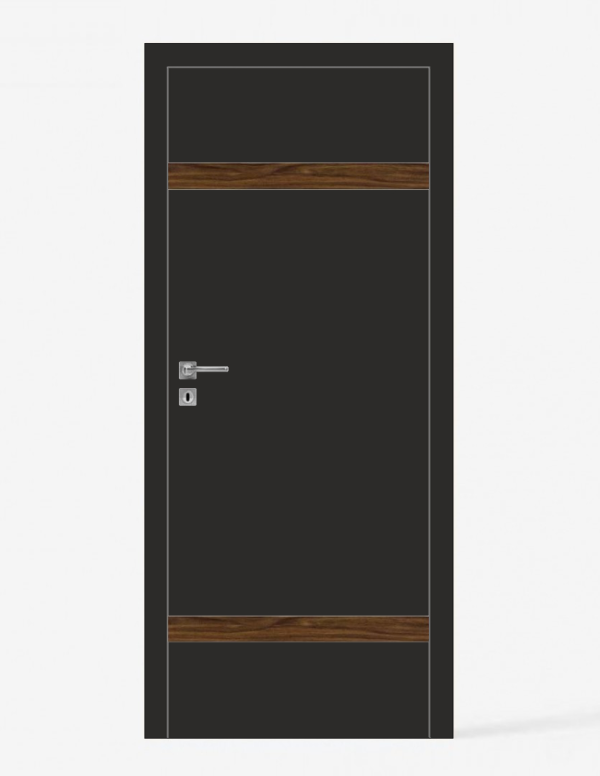 Interior doors "RIVIA 80" Black. Non-rebated