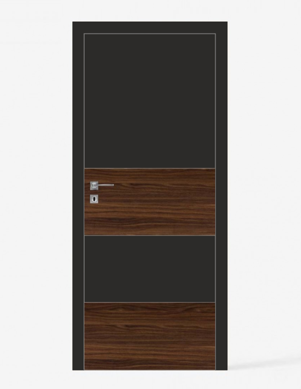 Interior doors "RIVIA 100" Black. Non-rebated