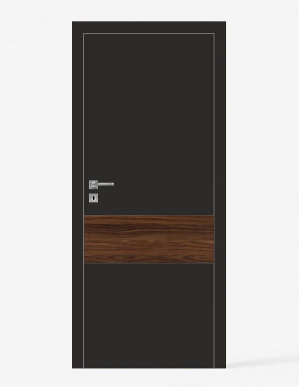 Interior doors "RIVIA 110" Black. Non-rebated