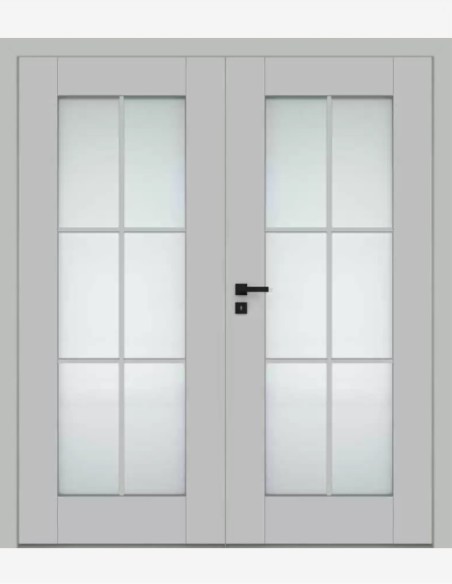 Double interior doors "ESTRA 12" Non-rebated