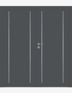 Double interior doors "GALERIA ALU 10" CPL Non-rebated