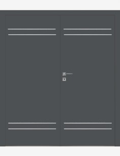 Double interior doors "GALERIA ALU 60" CPL Non-rebated