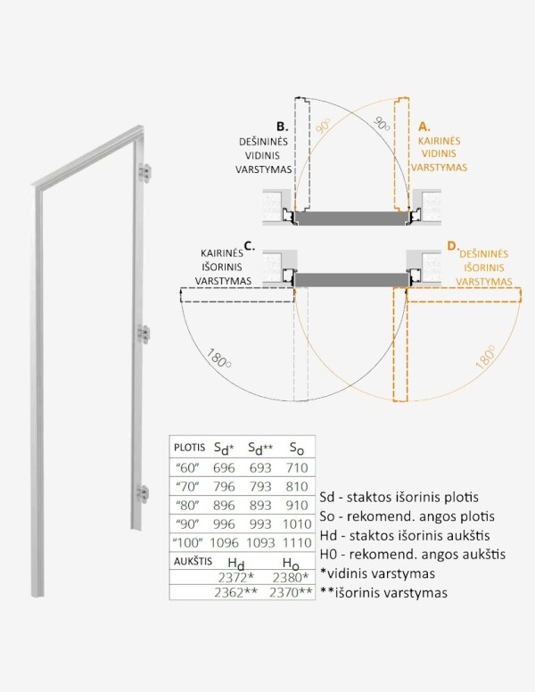 Concealed door "HARMONY" 232/233 cm Primed