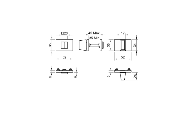WC thumbturn "TUPAI 4086 RT5"