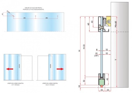Sliding glass door system "MAGIC2 VETRO"