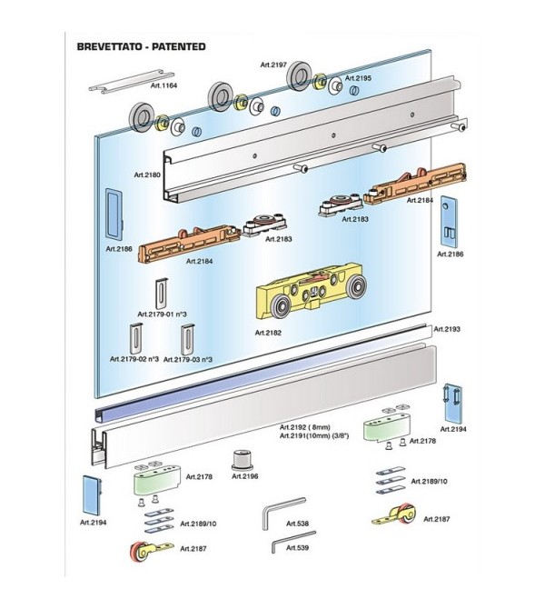 Sliding glass door system "MAGIC2 VETRO"