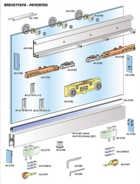 Stumdomų stiklo durų sistema "MAGIC2 VETRO"