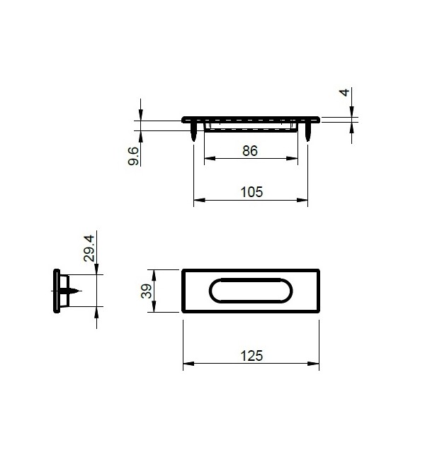 Sliding door handle "TUPAI 4053 Q"