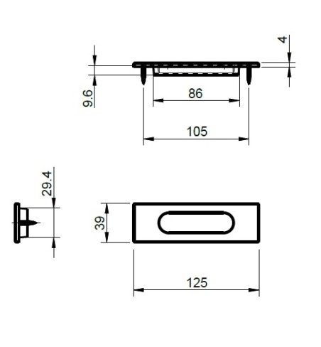 Stumdomų durų rankena "TUPAI 4053 Q"
