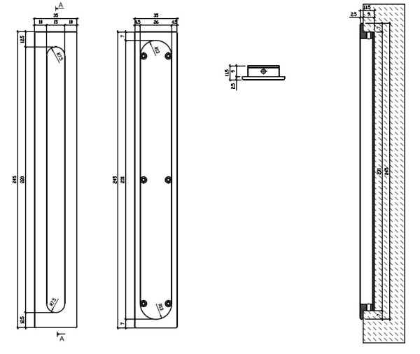 Stumdomų durų rankena "APRILE 239" su oda