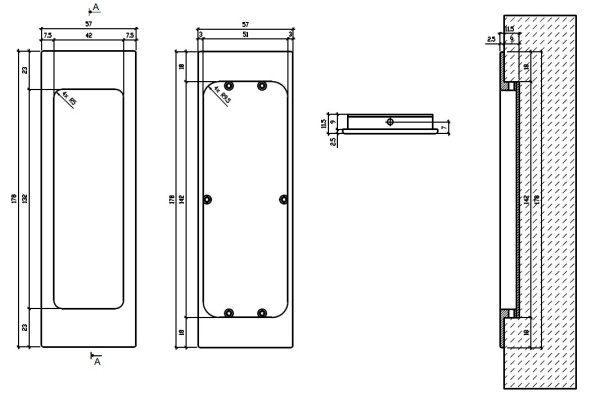 Stumdomų durų rankena "APRILE 240" su oda
