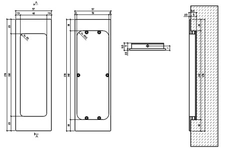 Sliding door handle "APRILE 240" with leather