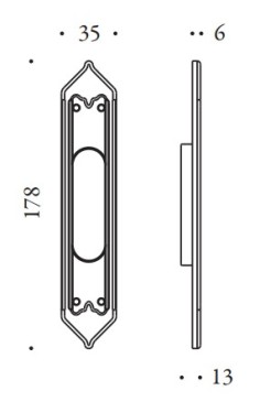 Sliding door handle "COLOMBO Antologhia Louis XVI KLU111" 2