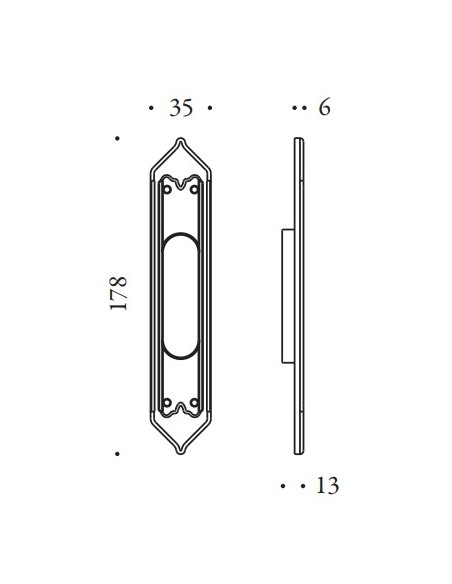 Stumdomų durų rankena "COLOMBO Antologhia Louis XVI KLU111"