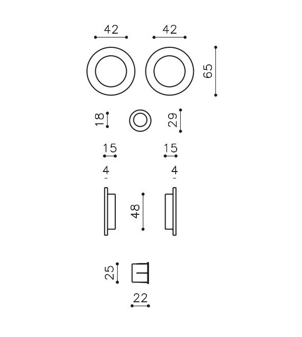 Sliding door handle "OLIVARI Dante Bicolor D134"