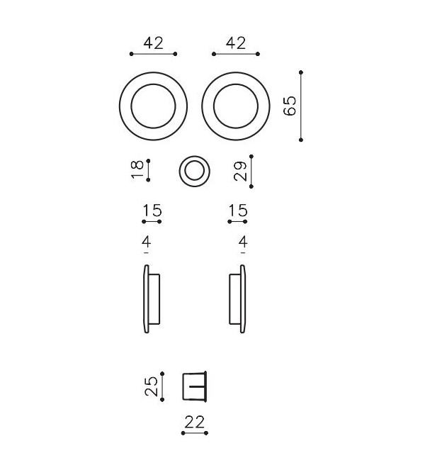 Stumdomų durų rankena "OLIVARI Giotto Bicolor...