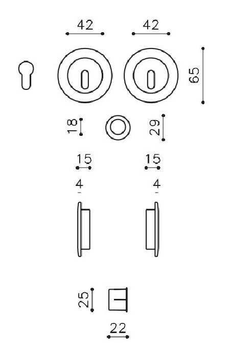 Stumdomų durų rankena "OLIVARI Giotto Bicolor D125"