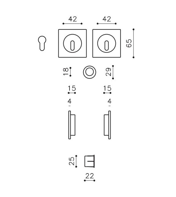 Stumdomų durų rankena "OLIVARI Giotto Q Bicolor...