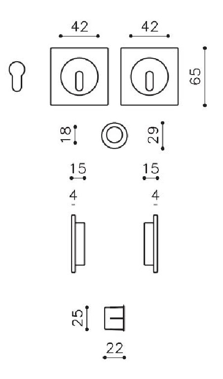 Stumdomų durų rankena "OLIVARI Giotto Q Bicolor D130"