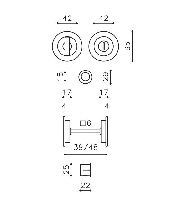 Stumdomų durų rankena "OLIVARI Dante D132"
