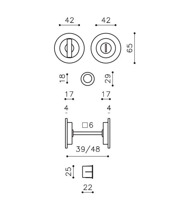 Sliding door handle "OLIVARI Dante Bicolor D132"