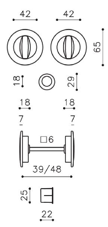 Sliding door handle "OLIVARI Giotto Bicolor D123"