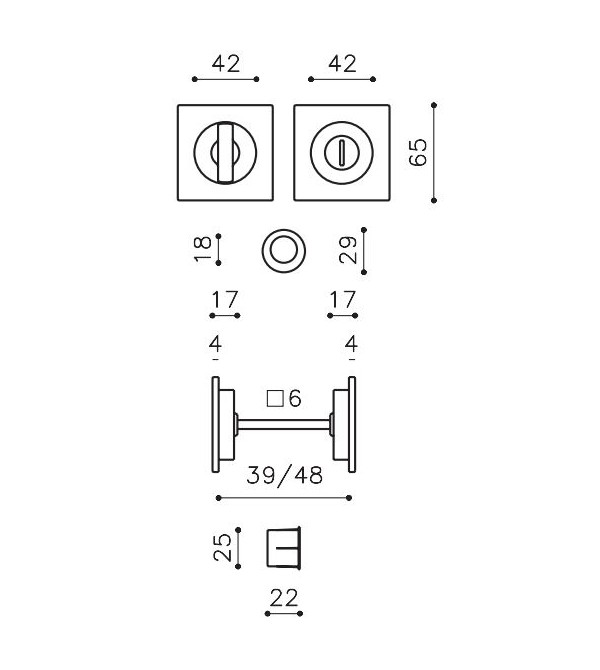 Stumdomų durų rankena "OLIVARI Giotto Q Bicolor...