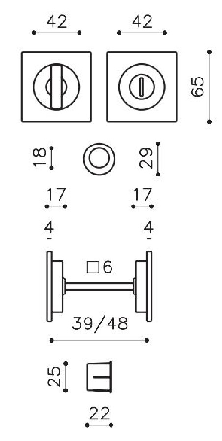 Stumdomų durų rankena "OLIVARI Giotto Q Bicolor D127"
