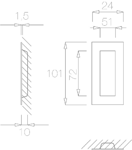 Sliding door handle "TUPAI 1696 Q"