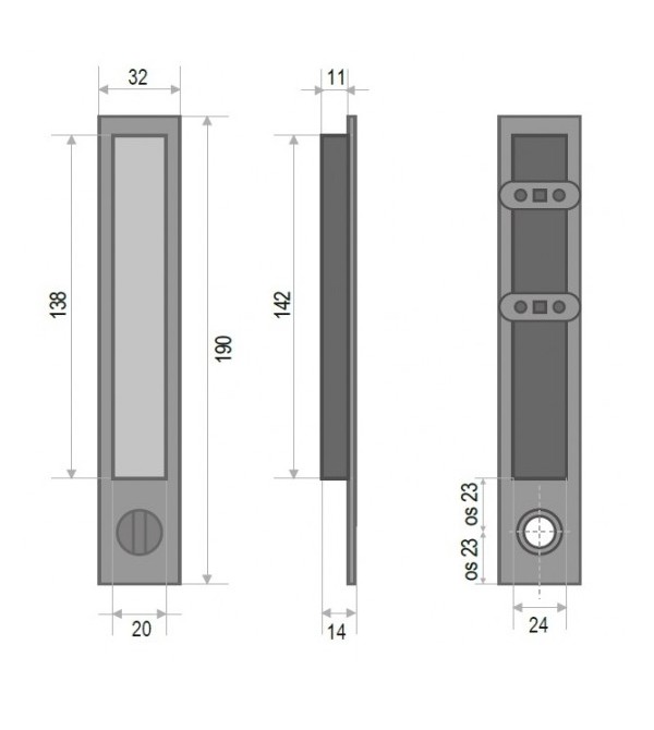 Stumdomų durų rankena "Pamar 1096 WC"