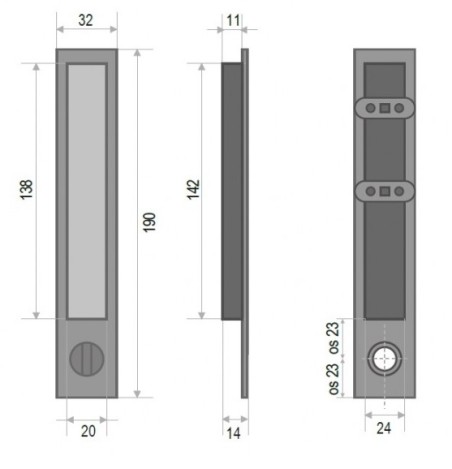 Stumdomų durų rankena "Pamar 1096 WC"