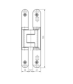 Paslėpti vyriai "SIMONSWERK TE240 3D" 60kg 2