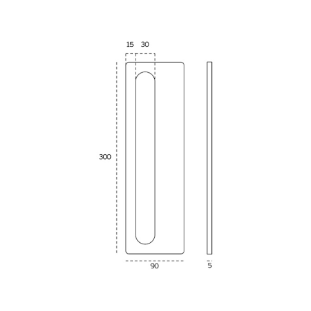 Adhesive handle for glass doors "JNF IN.16.565 A"