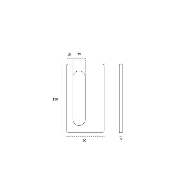 Klijuojama rankena stiklo durims "JNF IN.16.564 A"
