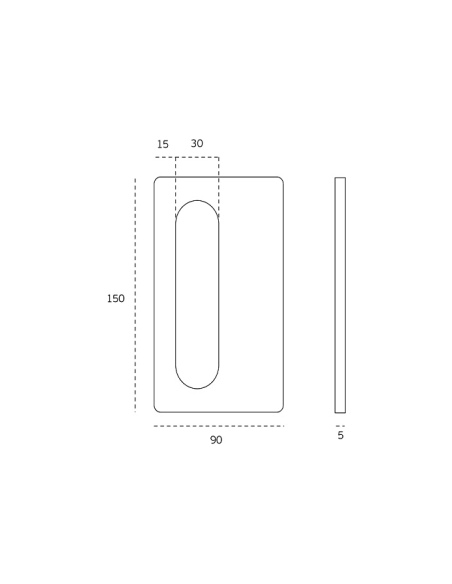 Adhesive handle for glass doors "JNF IN.16.564 A"