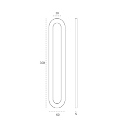 Klijuojama rankena stiklo durims "JNF IN.16.563 A" 2